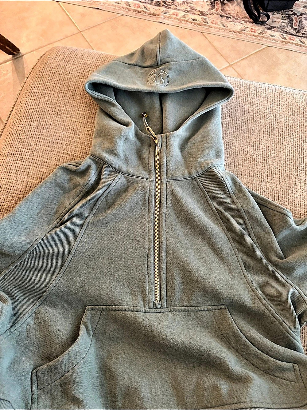 lululemon Scuba Oversized 1/2 Zip Hoodie in Green